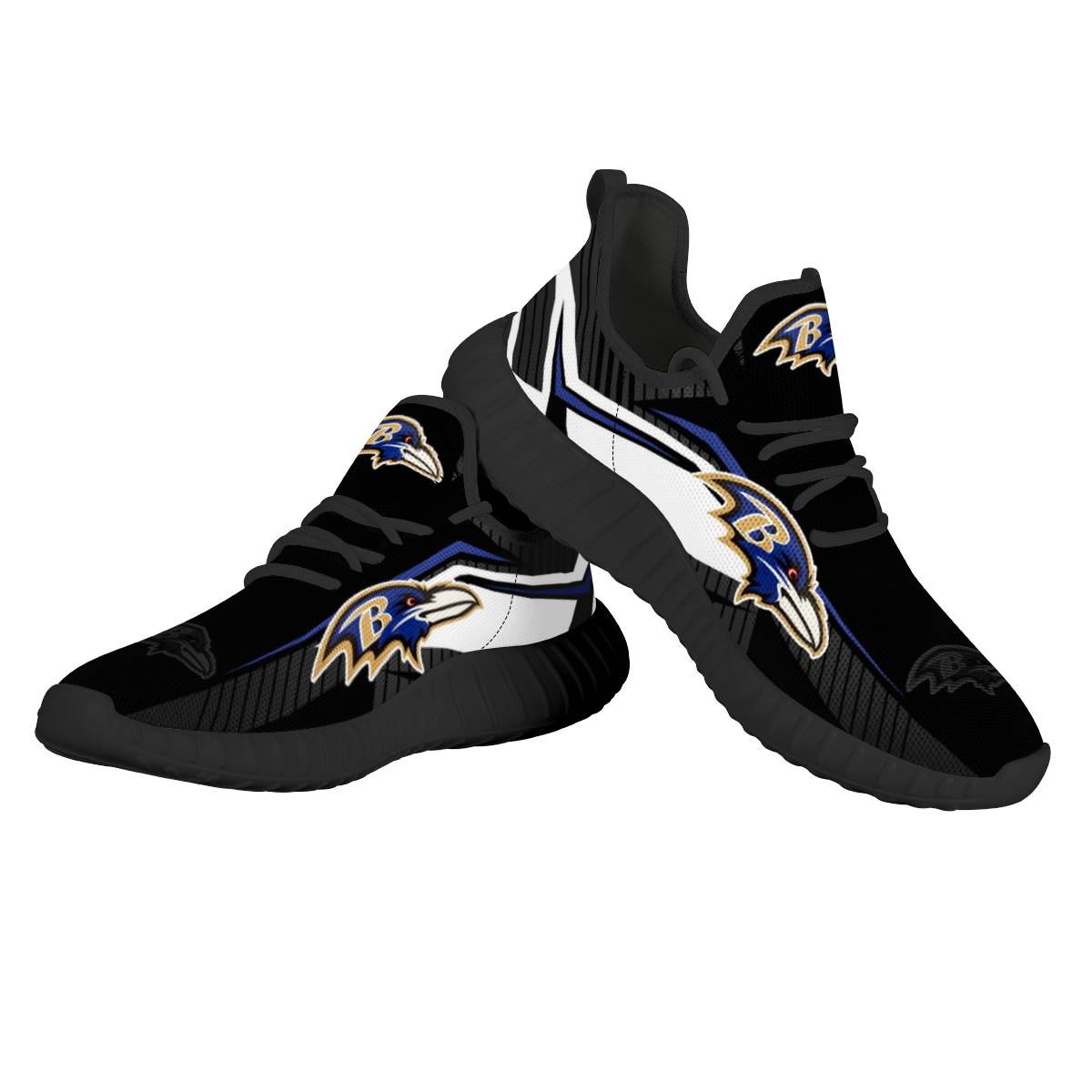Men's NFL Baltimore Ravens Mesh Knit Sneakers/Shoes 004